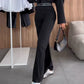 Effen gedrapeerde broek voor dames