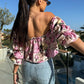🌸Speciale prijs 🌸Bedrukte blouse over de schouder