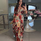 🌹 HOT SALE 49% OFF 🌹 Damen V-Ausschnitt Floral Printed Plissee Kleid