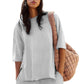 Casual top met split & korte broek 2-delige set voor dames