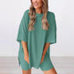 Loose Fashion Tweedelige Casual Set in effen kleur met korte mouwen en korte broek