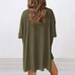 Loose Fashion Tweedelige Casual Set in effen kleur met korte mouwen en korte broek