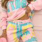 Dames tweedelig set met kleurrijke print: sweatshirt en joggingbroek