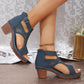 Veelzijdige Hollow Out Mid Heel Open Toe Sandalen
