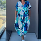 Casual Elegante Geprinte V-Hals Jurk – Vrouwelijk & Tijdloos🌸Speelse print, flatterende pasvorm – Nu 65% speciale korting!