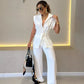 Elegante top met taille & casual broekenset