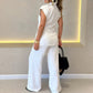 Elegante top met taille & casual broekenset