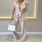 Elegante top met taille & casual broekenset