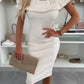🌸Limited time 50% OFF🌸Legale off-the-shoulder figuurknuffeljurk met plooitjes voor dames