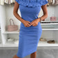 🌸Limited time 50% OFF🌸Legale off-the-shoulder figuurknuffeljurk met plooitjes voor dames