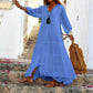 Losse V-hals maxi-jurk voor dames