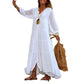 Losse V-hals maxi-jurk voor dames