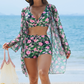 3-delige bikiniset voor dames met cover-up
