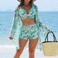 3-delige bikiniset voor dames met cover-up