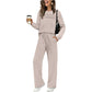 Set van een top met ronde hals en een broek met trekkoord voor dames