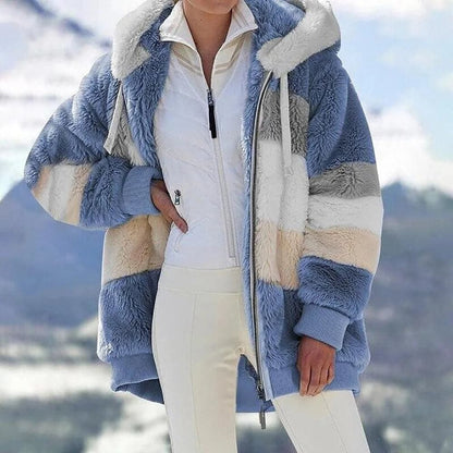 🔥Vroege winteruitverkoop – 50% korting🎅 Gevoerde jas met contrasterende details🐑