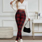 Fleece gevoerde geruite leggings voor dames – zachte, rekbare en stijlvolle winterkleding 🧣
