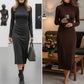 🎁2026 Nieuw binnen 50% KORTING💥Elegante Coltrui Bodycon Jurk met Lange Mouwen