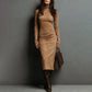 🎁2026 Nieuw binnen 50% KORTING💥Elegante Coltrui Bodycon Jurk met Lange Mouwen