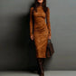 🎁2026 Nieuw binnen 50% KORTING💥Elegante Coltrui Bodycon Jurk met Lange Mouwen