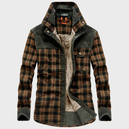 Trendy warme geruite jas met lange mouwen voor heren