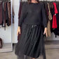 Damesmode gebreide top & mesh jurk 2-delige set