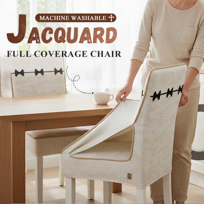 ✨Stoelhoes die het hele lichaam bedekt met een elegant jacquardpatroon.