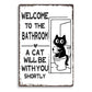 🎁2026 Nieuw binnen 50% KORTING💥Cute Cat Bathroom Decor Sign