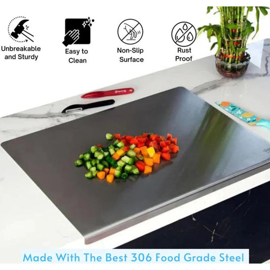 🍽️ Nieuwjaar Keuken Upgrade! Roestvrijstalen Snijplank – 50% Korting!