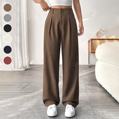 Damesbroek met hoge taille en wijde pijpe