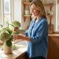 Casual shirt met ruches en V-hals voor dames