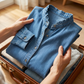 Casual shirt met ruches en V-hals voor dames