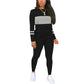 Dames top met ronde hals en kleurblokken & broek, 2-delige set