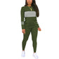 Dames top met ronde hals en kleurblokken & broek, 2-delige set