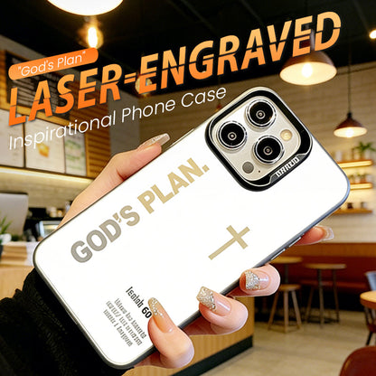 Gods plan lasergegraveerde inspirerende telefoonhoes
