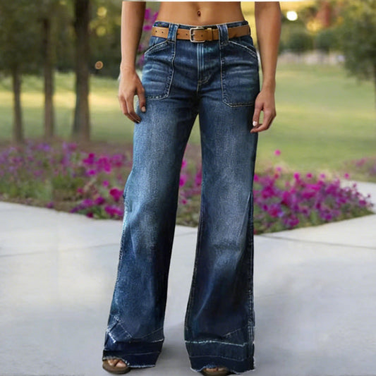 🎁2026 Nieuw binnen💥 Retro flare jeans voor dames met zakken
