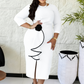 Elegante bodycon-jurk met ronde hals en ruches