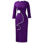 Elegante bodycon-jurk met ronde hals en ruches