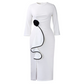 Elegante bodycon-jurk met ronde hals en ruches