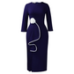 Elegante bodycon-jurk met ronde hals en ruches