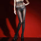Glanzende panty met geborduurd rozenkant, inclusief cosmeticatas