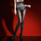 Glanzende panty met geborduurd rozenkant, inclusief cosmeticatas