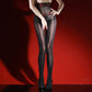 Glanzende panty met geborduurd rozenkant, inclusief cosmeticatas