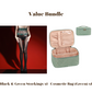 Glanzende panty met geborduurd rozenkant, inclusief cosmeticatas