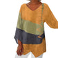 Elegante casual damesblouse met V-hals, lange mouwen en artistiek patroonprint