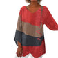 Elegante casual damesblouse met V-hals, lange mouwen en artistiek patroonprint