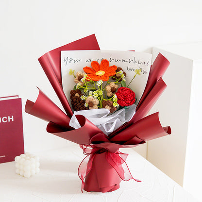 🔥【Moederdag Speciale Aanbieding!】🔥Handgemaakte Delicate Haakbloemen Boeket