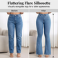 Damesjeans met hoge taille en uitlopende pijpen