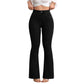 Damesjeans met hoge taille en uitlopende pijpen