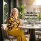 Set met retro-top met print en wijde broek voor dames